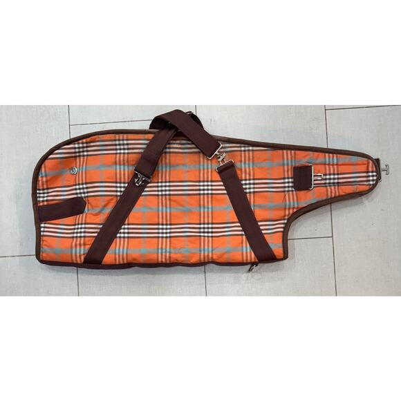 Canine Style Orange Plaid Horse Style Dog Blanket Size 24 - Picture 6 of 8